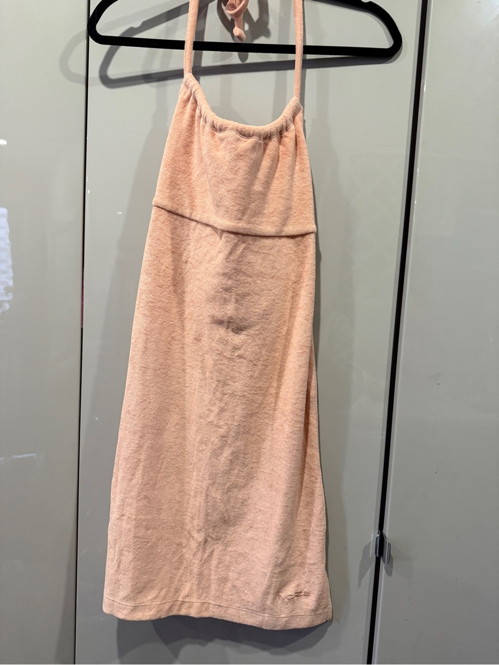 Noize Pale Pink Asymmetrical Terry Slip Dress